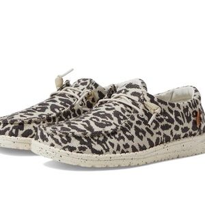 Hey Dude Wendy Woven Cheetah Print Slip On Sneakers